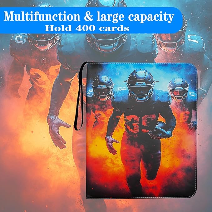 Trading Card Binder 4 Pocket, Pockets Football Card Binder, Premium Double - Image 3