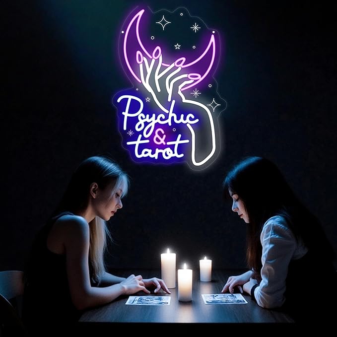 Psychic and Tarot Neon Sign, Psychic Tarot Room Wall Decor Gifts, Tarot Shop - Image 4