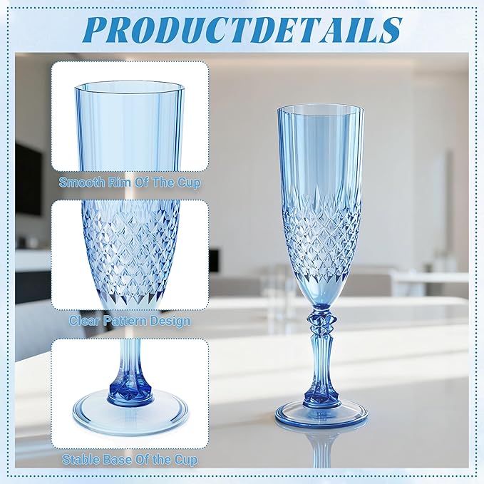 Plastic Champagne Flutes, for Weddings Bachelor Parties Toasting and Events - Image 5