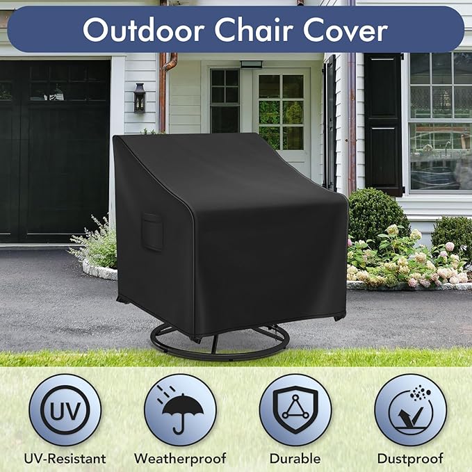 Outdoor Swivel Chair Covers Waterproof, Outdoor Rocking Chair Covers 2 Pack - Image 5