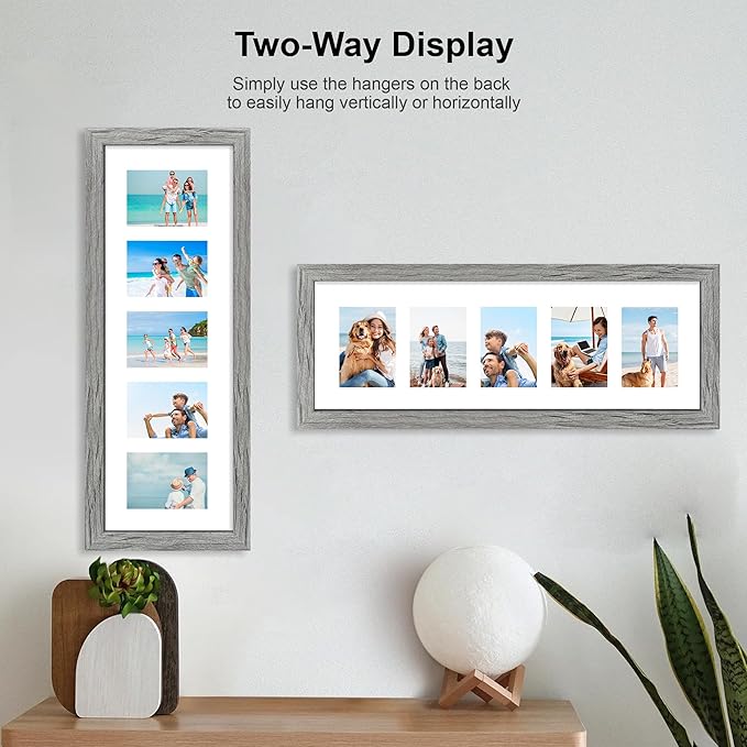 8x24 Picture Frame 2 Pack, Rustic Grey Wood Frame - Image 3