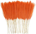 50pcs Burnt Orange Faux Pampas Grass Decor, 21.6" Short Artificial Fall Pompous by ObbsieDirect