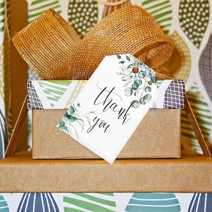 SallyFashion 75PCS Thank You Gift Tags 2x3 inch Kraft Paper Tags - Image 6
