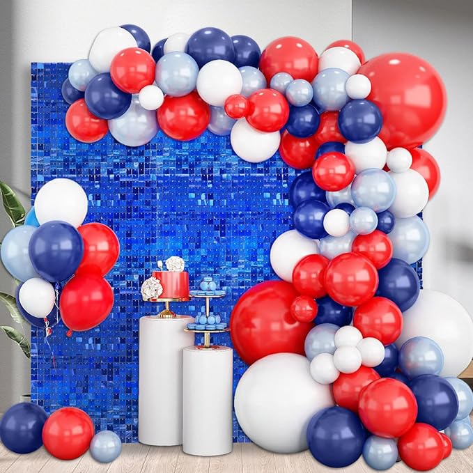 24PCS Royal Blue Shimmer Wall Backdrop, Laser Square Sequin Photo Backdrops - Image 3