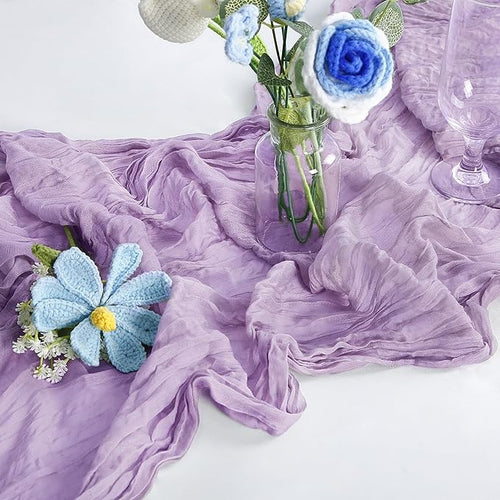 10-Pack Lilac Cheesecloth Table Runners – 10FT Boho Rustic Gauze Fabric Cheese - Image 2