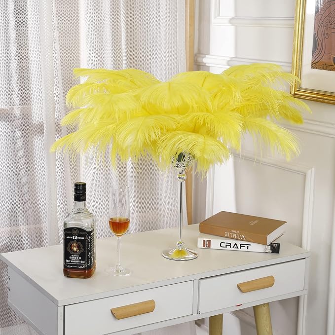 Larryhot Yellow Big Ostrich Feathers - Image 6
