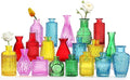 Color Bud Vases in Bulk -Glass Colorful Bud Vase Set Small Flower Glass by QLOFEI