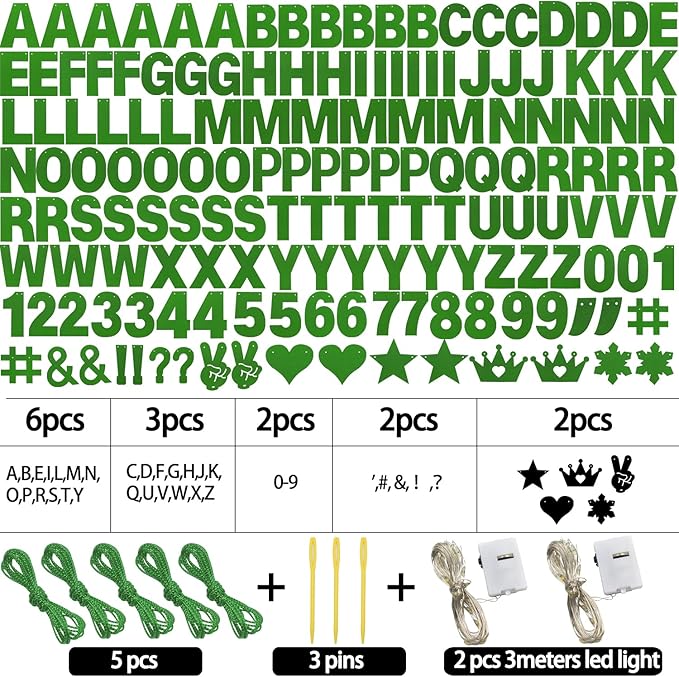 167Pcs DIY Glitter Customizable Banner Kit Custom Banner DIY Happy Birthday - Image 3