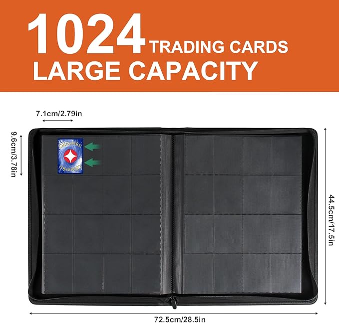 1000+ Pockets Trading Card binder, GEAoffice PU Cover Card Collection Binder - Image 2