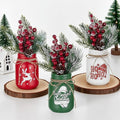 Hewory Christmas Vase for Table Centerpieces: 3 PCS Glass Christmas Mason Jars by Hewory