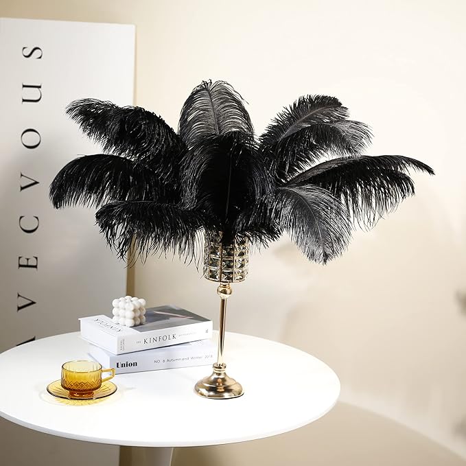 Larryhot Black Ostrich Feathers Bulk - Image 3
