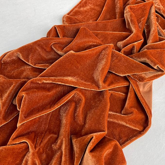 Luxurious Velvet Table Runner, Terracotta 120 Inches Wedding Table Runners - Image 8