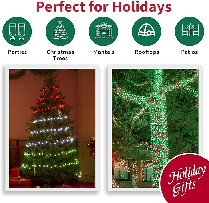 LAMPHOME 66ft Christmas Decorative Mini Lights, 200 LED Transparent Wire Fairy - Image 7