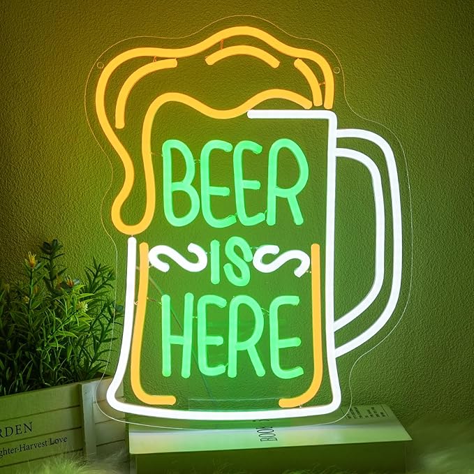 Beer Is Here Neon Sign for Wall Decor Bar Neon Light Beer Led Neon Signs by Xixkilly