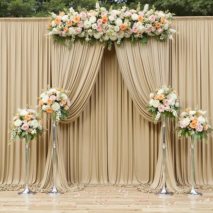 Wrinkle Free Beige Backdrop Curtains - Image 7