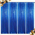 ShinyBeauty Royal Blue Sequin Curtains 2FTx8FT by ShinyBeauty