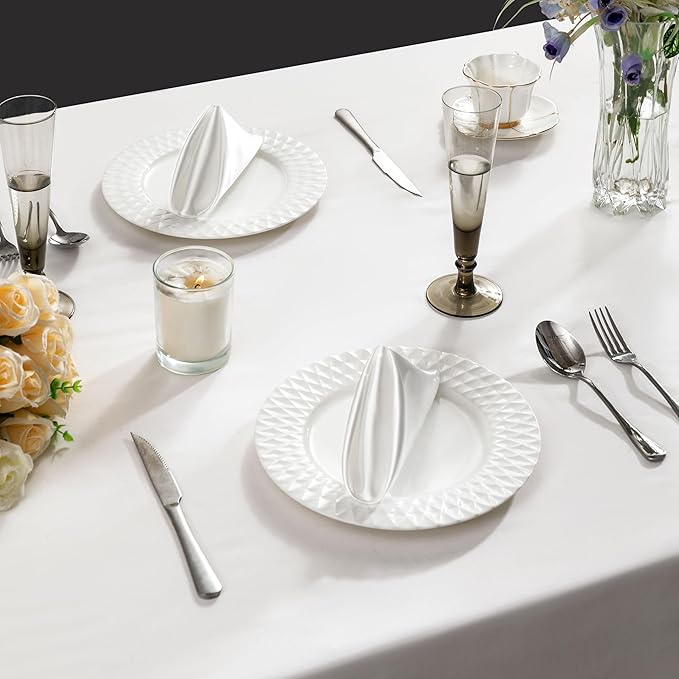 36 Pack Square Satin Dinner Napkins, 16x16 Inches Silky Soft Smooth Table Cloth - Image 3