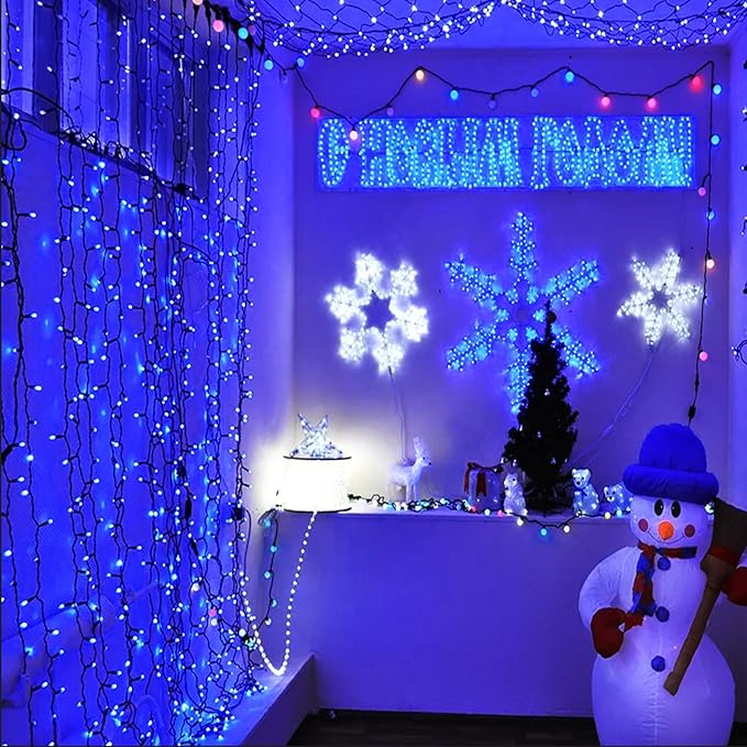YEGUO 66ft 200 LED Blue Christmas Lights Outdoor Waterproof, Twinkle Tree - Image 9