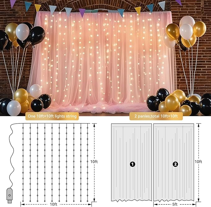 10×10ft Tulle Backdrop Curtains - Image 3