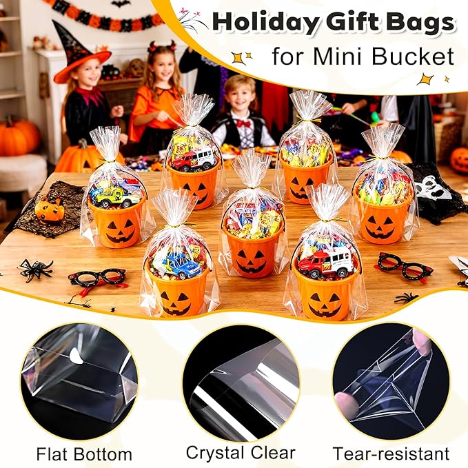 PigPotParty Cellophane Bags 8"x11", 100 Pack Clear Gift Bags, 3.15" Bottom - Image 6