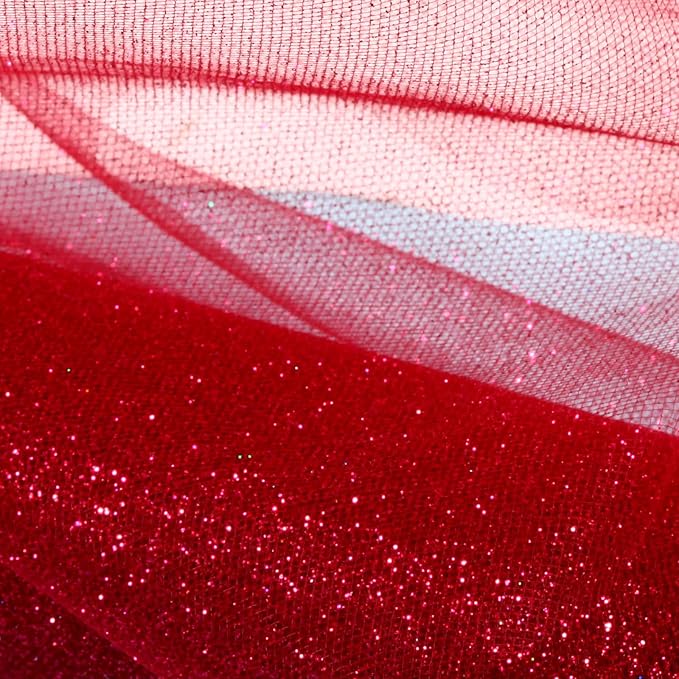 Sparkling Tulle Rolls, 15” by 30 Yards Glitter Tulle Spool Ribbon Fabric - Image 3