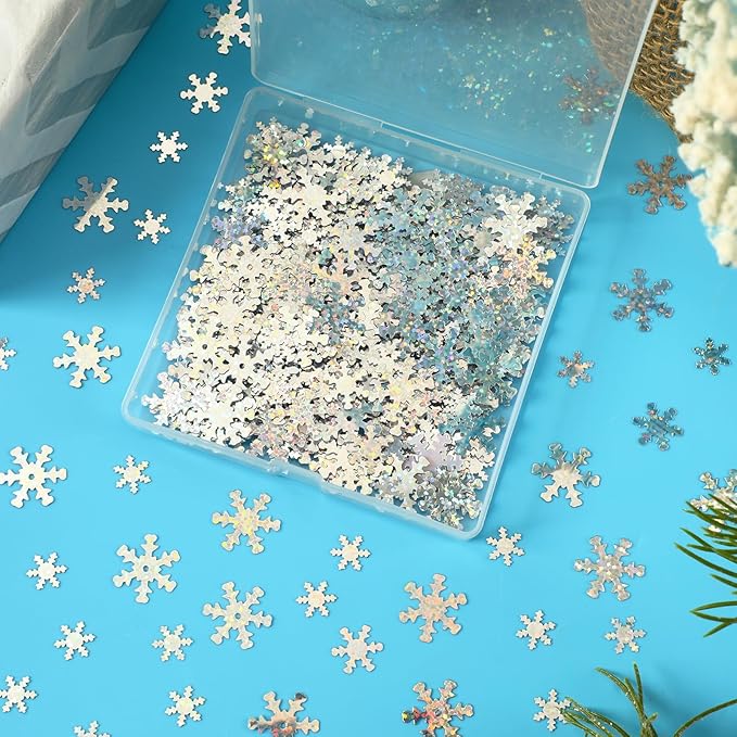 MARFOREVER Christmas Snowflakes Confetti, Winter Glitter Sprinkles Laser - Image 3
