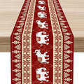 Boho Elephant Table Runner, Vintage Tribal Traditional African Animals Ethnic by Unknown