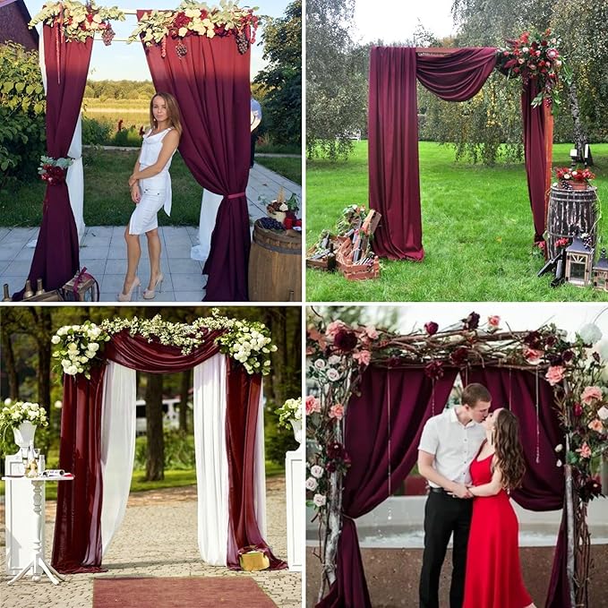 8 Panels Wedding Arch Draping Fabric 28" x20Ft Wedding Arch Drapes Chiffon - Image 5