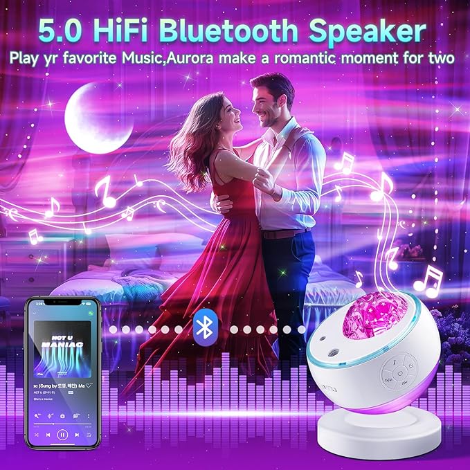 One Fire Northern Lights Projector, 16Color Galaxy Projector - Image 7