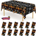 QZYL 12 Pack Halloween Plastic Tablecloth, Spider Webs Pumpkin Design by QZYL