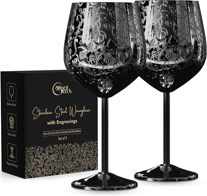 Stainless Steel Wine Glasses by Unknown