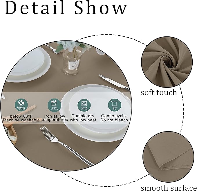 Fitable Rectangle Tablecloth Stain and Wrinkle Resistant Washable Polyester - Image 2