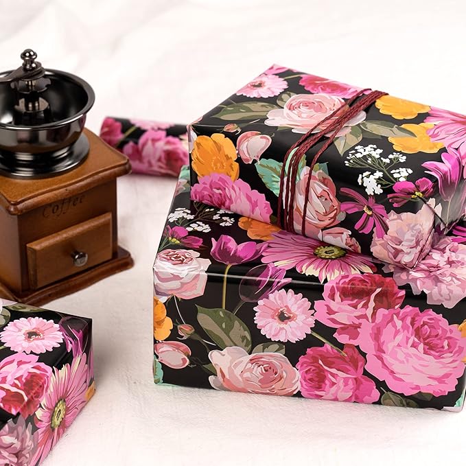 WRAPAHOLIC 30 Inch Jumbo Reversible Floral Wrapping Paper - Image 7