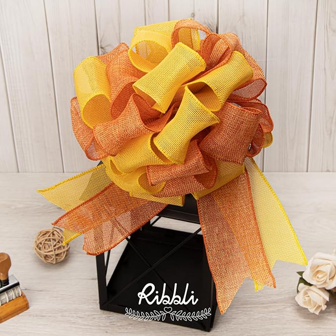 Ribbli Orange Burlap Wired Ribbon, 2-1/2” Inch x Continuous 20 Yard, Wired Edge - Image 4