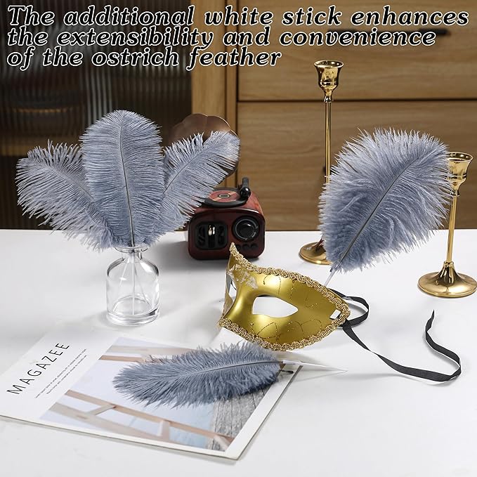 SOGUGOM Grey Craft Ostrich Feathers - Image 5