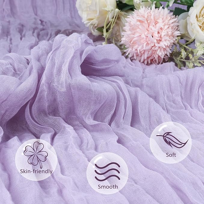 12 Pack Lilac Purple Cheesecloth Table Runner 10ft Boho Gauze Fabric Cheese - Image 4