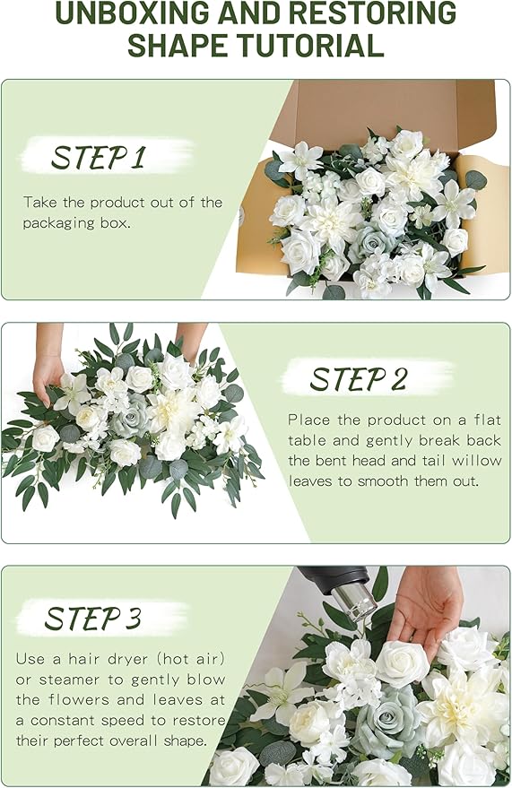 Faux Flower Swag Set of 2 for Wedding Welcome Signs Floral Swag Wedding - Image 8