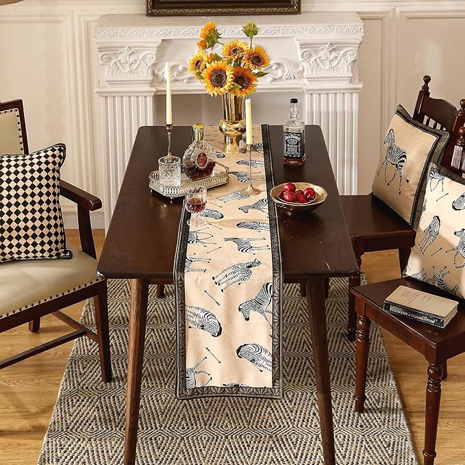 patdrea Designer Elegant Wild Animals Velvet Table Runner, Decoration - Image 9