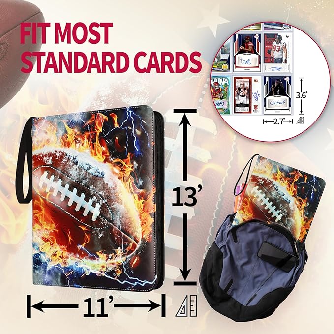 1080 Pockets Football Card Binder 9 Pocket, Trading Card Binder - Image 5