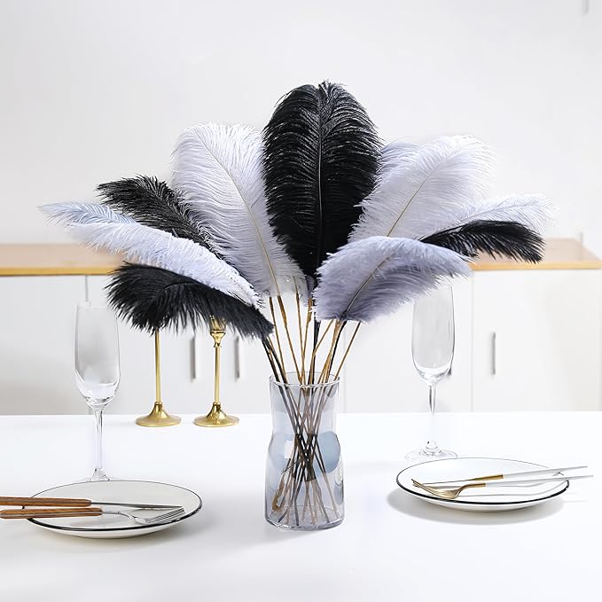 Holmgren Black White Grey Ostrich Feathers - Image 6