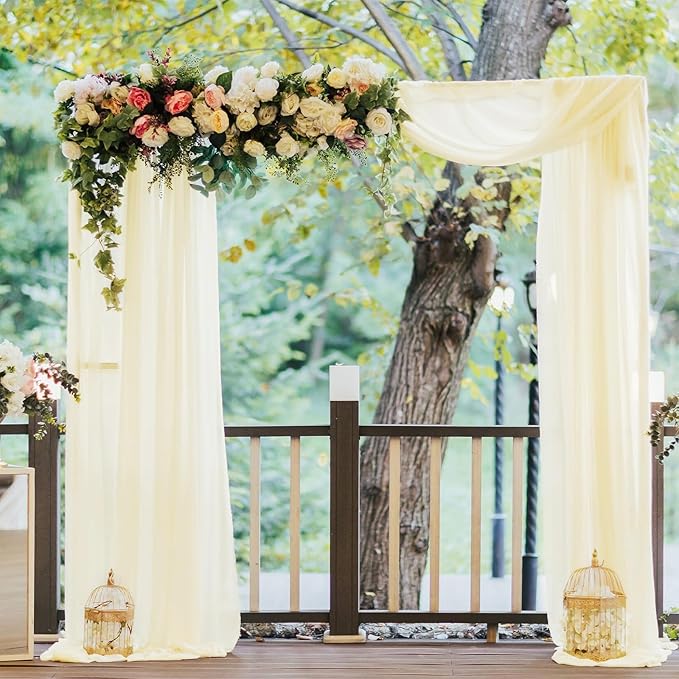 VOK Wedding Arch Draping Fabric Chiffon Fabric, 29in x 18Ft Sheer Chiffon - Image 5