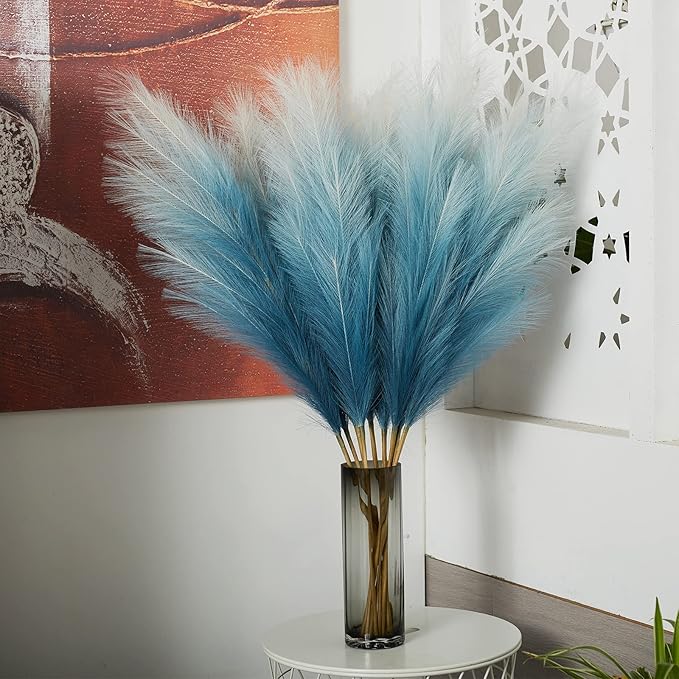 Faux Pampas Grass Decor, 6 Stems Artificial Pampas Grass - Image 5