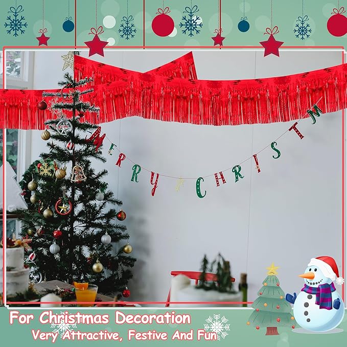 4 Pack 10 Feet Glitter Red Parade Float Decorations - Image 5