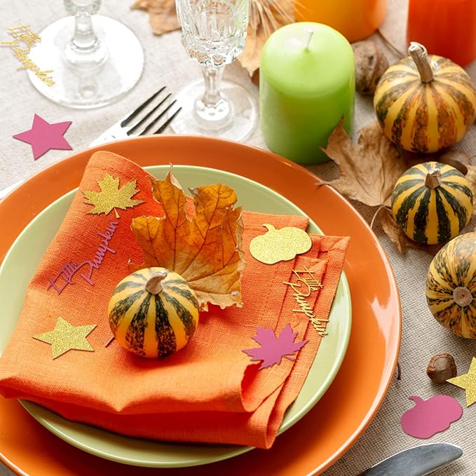 400 Pcs Fall Little Pumpkin Baby Shower Decorations Fall Thanksgiving Glitter - Image 4