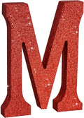TONIFUL 8 Inch Red Glitter Letter M Table Centerpiece A-Z Red Birthday Party by TONIFUL