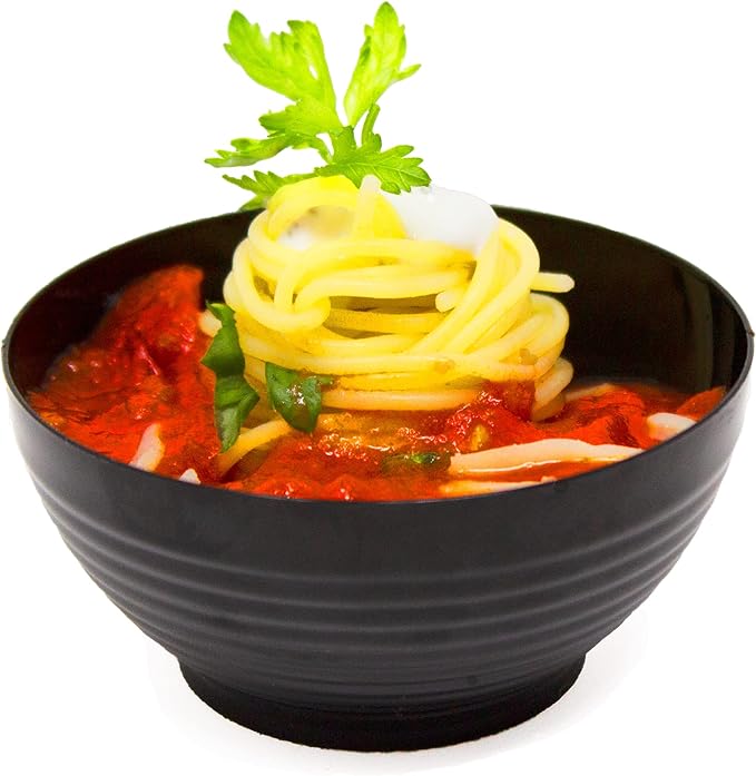50 Pack 3 oz. Asian-Style Black Mini Plastic Bowl - Image 7
