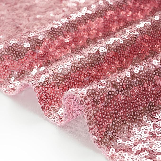 Eternal Beauty Sequin Backdrop Curtains, 2x8 Ft-2 Panels Fuchsia Pink Back Drop - Image 9