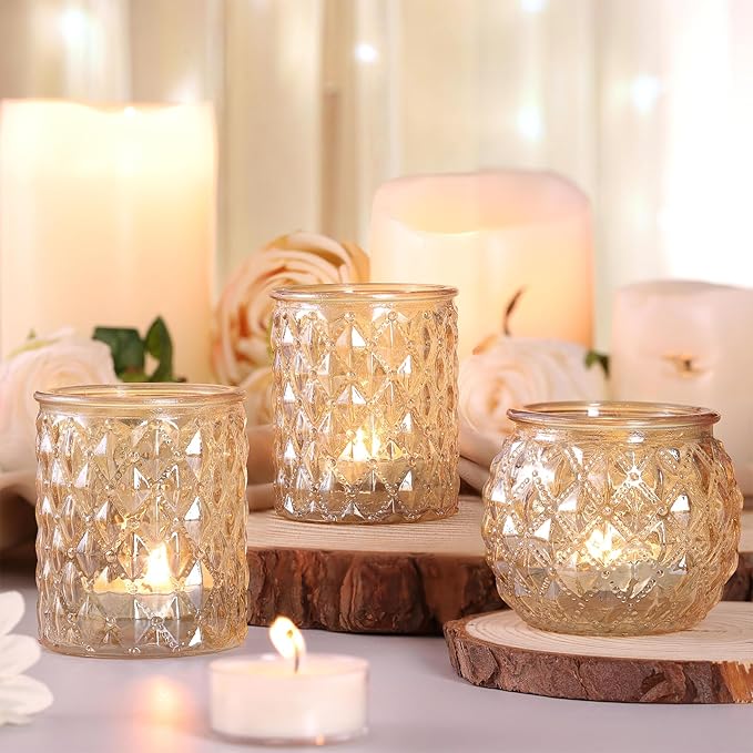 12pcs Assorted Gold Votive Candle Holders, Tea Light Candle Holder - Image 4