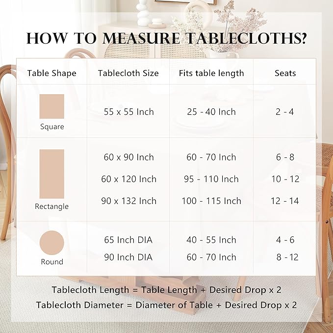 100% Pure French Linen Tablecloths 55x55inch Durable Stonewashed Square Table - Image 6