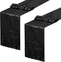 Sequin Table Runners 2 Pieces Black Table Runners 12x72Inch Glitter Dining by SoarDream